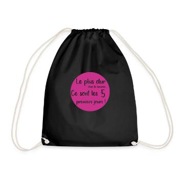Le plus dur c'est les 5 premiers jours - Sac de sport léger - noir - Devant