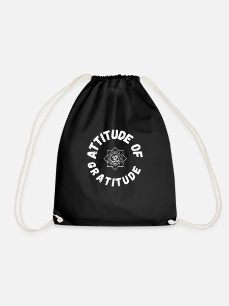 Attitude of Gratitude - Drawstring Bag - black