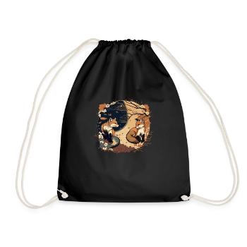 FOX 1 - Drawstring Bag - black - Front