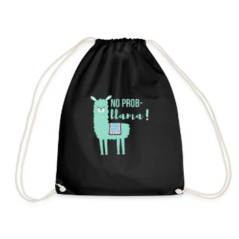 Green No prob llama - Turnbeutel - Schwarz - Vorne