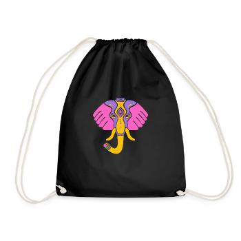 Symbol of an Indian elephant, culture of India - Drawstring Bag - black - Front