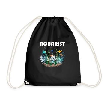 Aquarist Life Fish Keeping Aquarium Owner - Drawstring Bag - black - Front