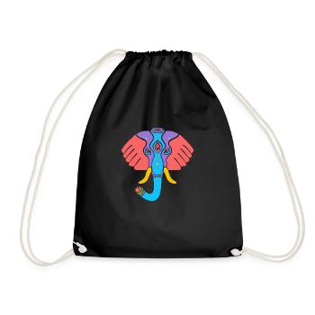 Symbol of an Indian elephant, culture of India - Drawstring Bag - black - Front