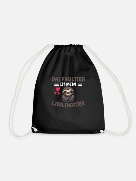 Lieblingstier Tropisches Tier Geschenk Faultier - Turnbeutel - Schwarz