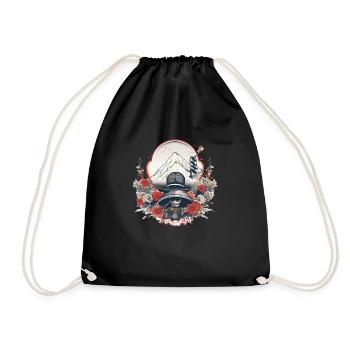 Vintage mountain - Drawstring Bag - black - Front