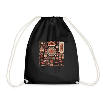 Folklore africain - Sac de sport léger - noir - Devant