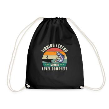 Fishing Legend - Level "Lachs" abgeschlossen - Turnbeutel - Schwarz - Vorne