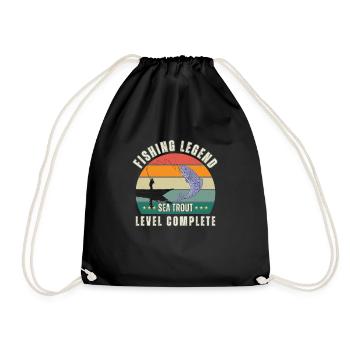 Fishing Legend - Level sea trout completed - Drawstring Bag - black - Front