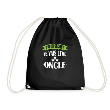 J'ai un secret je suis oncle - Sac de sport léger - noir - Devant