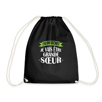 J'ai un secret je vais être soeur best seller - Sac de sport léger - noir - Devant