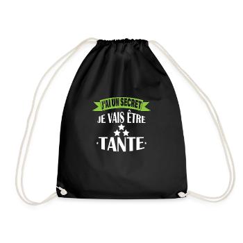 J'ai un secret je vais être tante - Sac de sport léger - noir - Devant