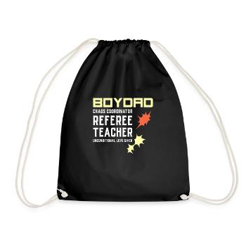 Boy Dad Daddy of Sons Father of Boys Gift - Drawstring Bag - black - Front