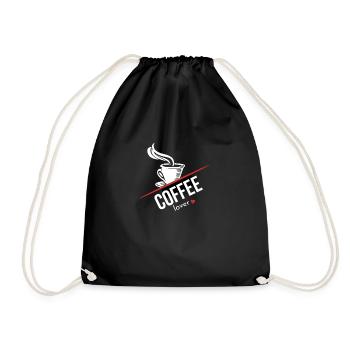 coffee cup - Drawstring Bag - black - Front
