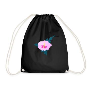 Hibiscus flower 2 - Drawstring Bag - black - Front