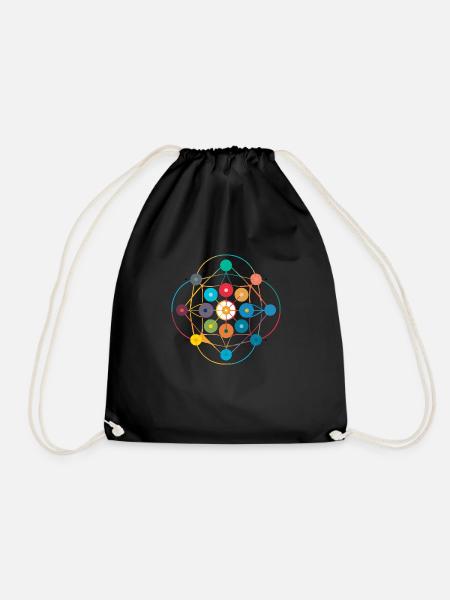 Diagram of an atom - Drawstring Bag - black