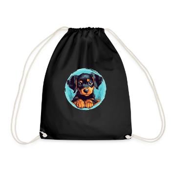 Chiot mignon - Sac de sport léger - noir - Devant
