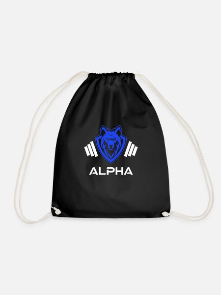 Blue Weights Alpha - Drawstring Bag - black
