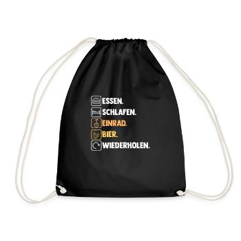 Kunstrad Fahrrad Bier Einrad - Turnbeutel - Schwarz - Vorne