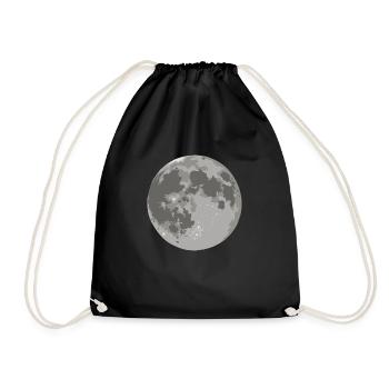 Moon - celestial body - Drawstring Bag - black - Front