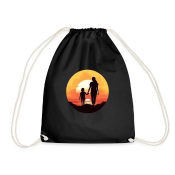 Maman au coucher du soleil - Sac de sport léger - noir - Devant