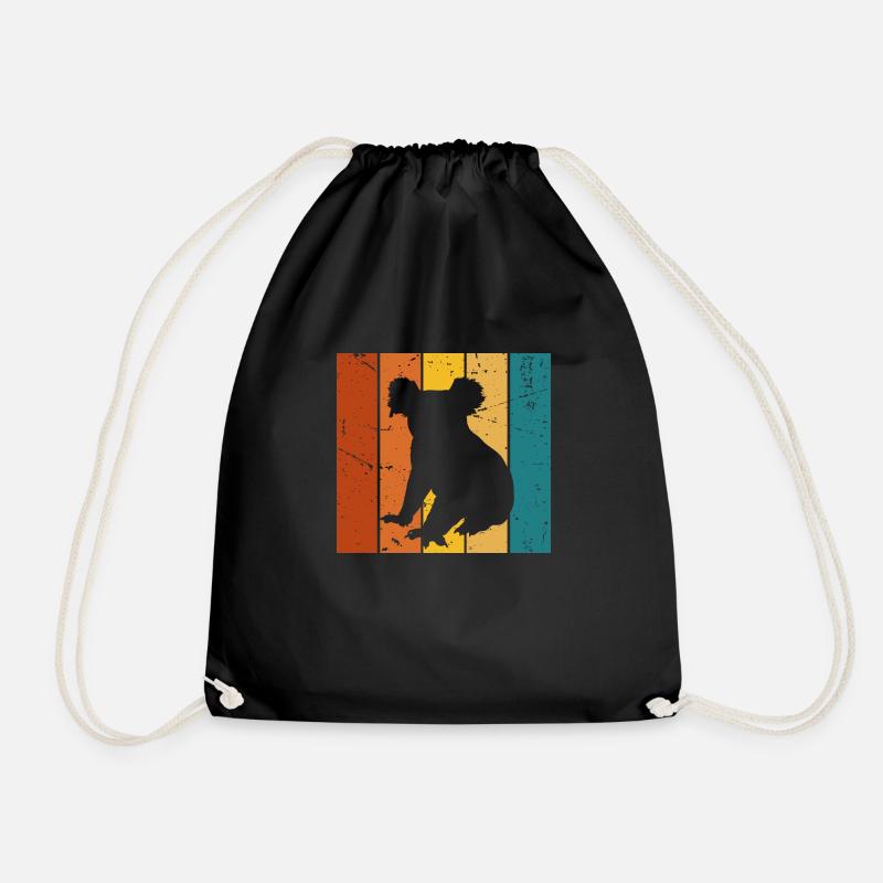 Koala Vintage-Geschenk - Turnbeutel - Schwarz