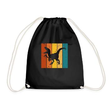 Dinosaurier-Vintage-Geschenk - Turnbeutel - Schwarz - Vorne