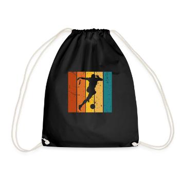 Vintage Geschenk Fußball - Turnbeutel - Schwarz - Vorne