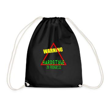 Warning hardstyle in progress - Drawstring Bag - black - Front