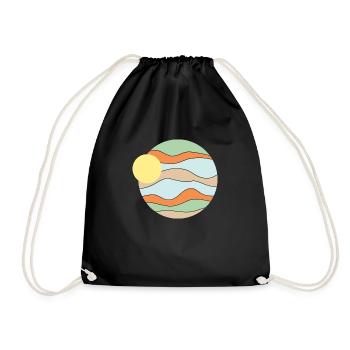 Retro Sun - Drawstring Bag - black - Front
