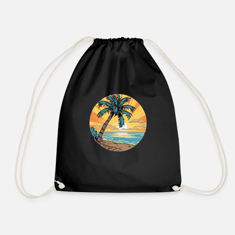 Forever ready for vacation:) - Drawstring Bag - black