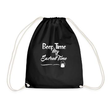 Beer Time - White Design for Dark T-chirts - Drawstring Bag - black - Front