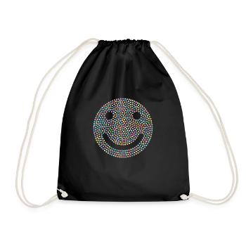Emoji lachen bunt - Turnbeutel - Schwarz - Vorne