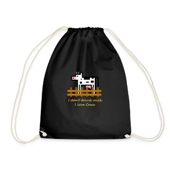 LoveCows - Drawstring Bag - black - Front
