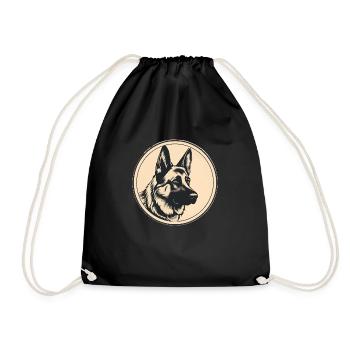 Deutscher Schäferhund, Hundebegleiter, Schäferhund - Turnbeutel - Schwarz - Vorne