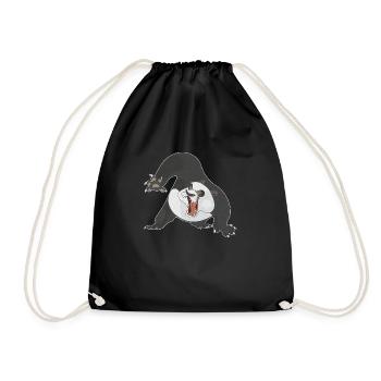 Panda - Drawstring Bag - black - Front