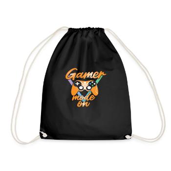 Gamer Mode On - Drawstring Bag - black - Front
