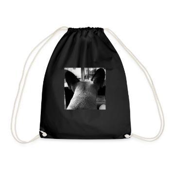 French Bulldog Picture - Drawstring Bag - black - Front