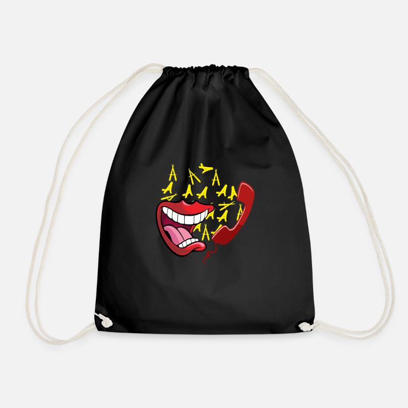 Annoying call - Drawstring Bag - black