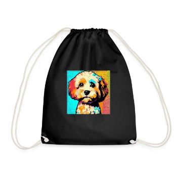 Cavapoo Pop Art - Sac de sport léger - noir - Devant
