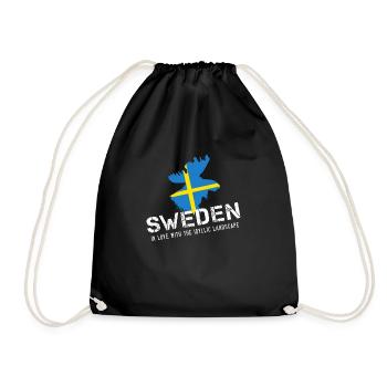 Suède Sverige Suédois - Sac de sport léger - noir - Devant