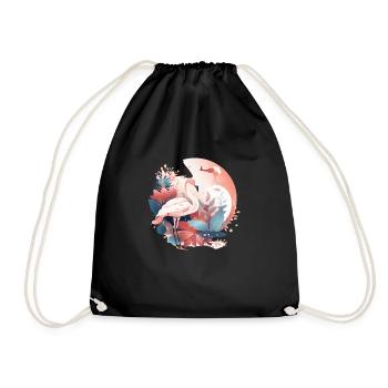 fantasy flamingo - Drawstring Bag - black - Front