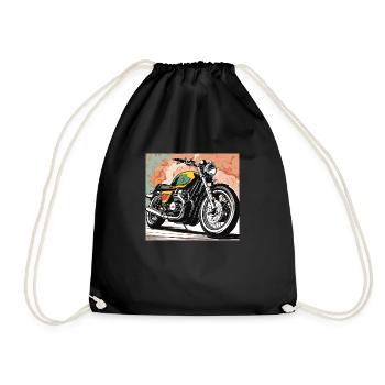 Classic Bike - Drawstring Bag - black - Front
