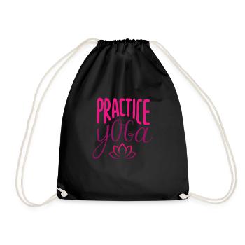 Pratice yoga - Drawstring Bag - black - Front