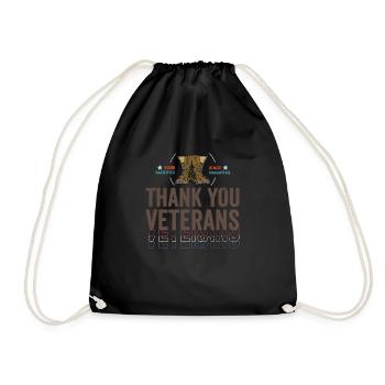 Patriotique MERCI AUX ANCIENS COMBATTANTS et aux soldats - Sac de sport léger - noir - Devant