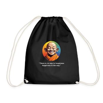 Le bonheur est le chemin | Citation Zen - Sac de sport léger - noir - Devant