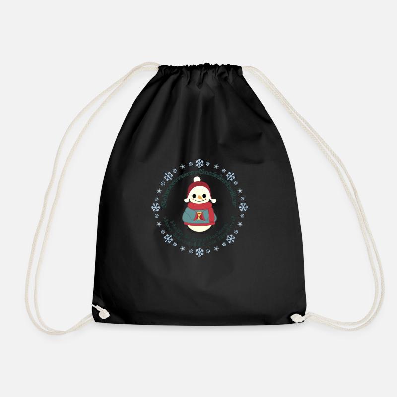 Snowman Social Worker - Drawstring Bag - black
