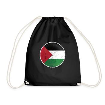 Palästina Flagge Free Palestine - Turnbeutel - Schwarz - Vorne