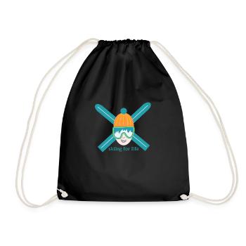 Skiing 4 Life - Drawstring Bag - black - Front