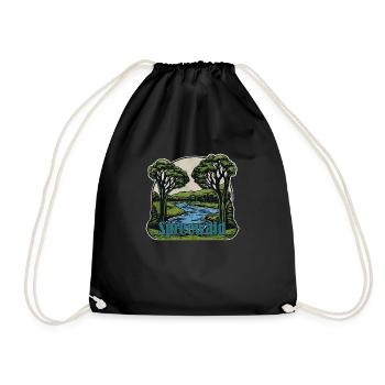 Spreewald Vintage Logo - Turnbeutel - Schwarz - Vorne