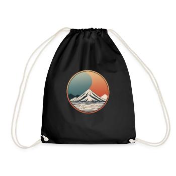 Zen Mountain Abstract Sunrise - Drawstring Bag - black - Front